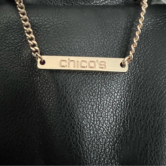 Chico's Black Faux Leather Cropped Moto Jacket - Picture 2 of 13